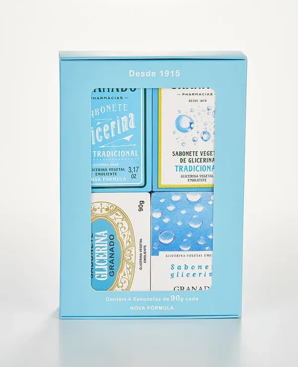 Kit de Sabonetes Histórico Glicerina Tradicional - 4 sabonetes 90g